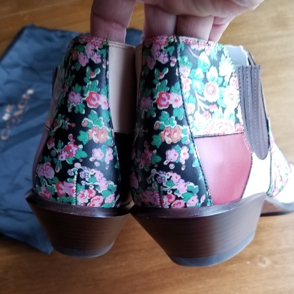 New size! Coach Patchwork Bandit Leather Boots - Picture 4 of 8